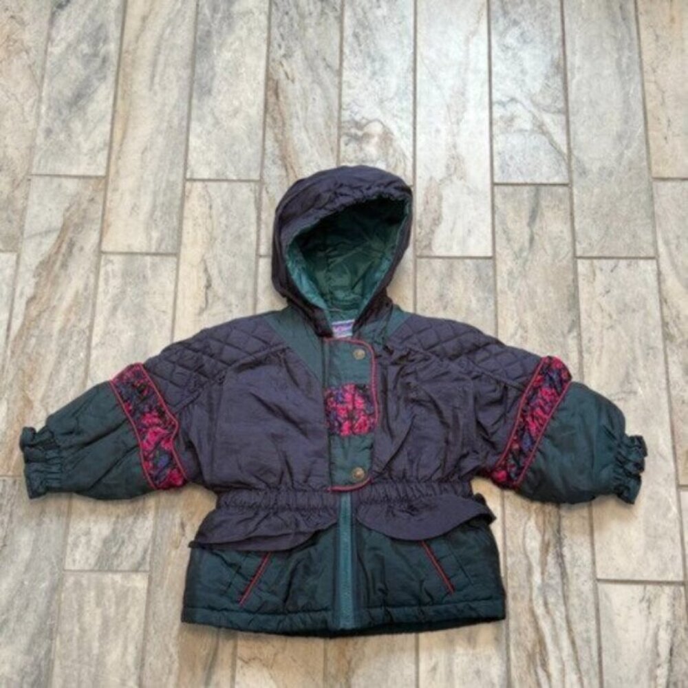 NEW Northcrest girls toddler size 3T purple/green/pink VINTAGE ski jacket